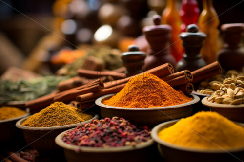 There are several types of spices on a table - Starpik Stock