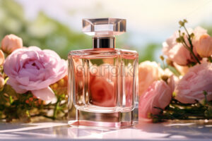 Transparent perfume bottle roses flowers fragrances - Starpik