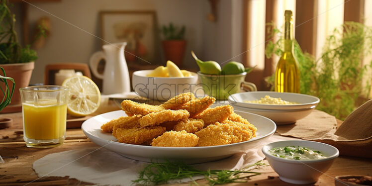 schnitzel a thin slice of meat one of germany delicacies - Starpik Stock