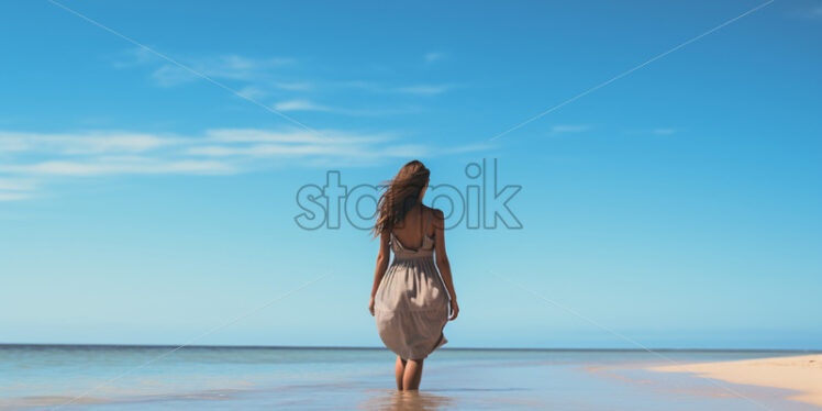 A woman walking on the beach - Starpik Stock