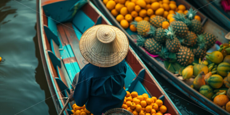 Colorful Thailand market vendor - Starpik Stock