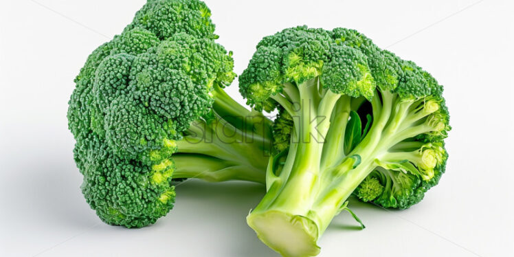 Fresh green broccoli, on white background - Starpik Stock
