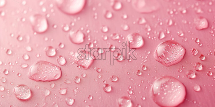 Postcard with water drops on pink background - Starpik Stock