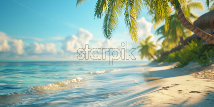 Sale banner with tropical worldwide resort - Starpik Stock