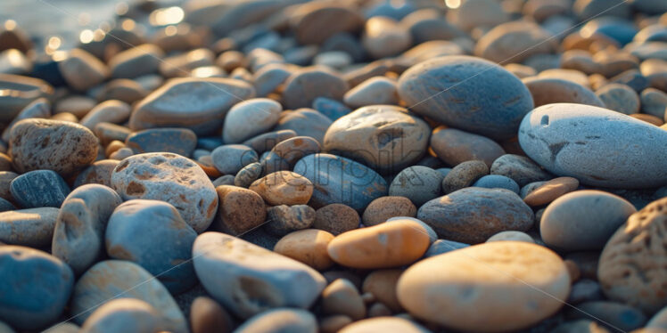 Smooth pebbles on a sandy beach texture  - Starpik Stock