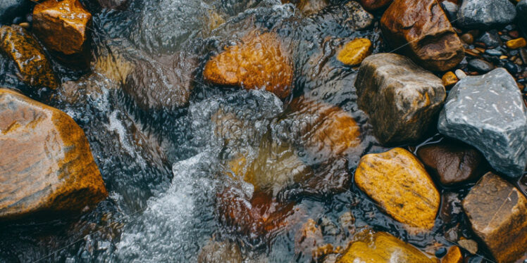 The water of a river flowing between stones - Starpik Stock