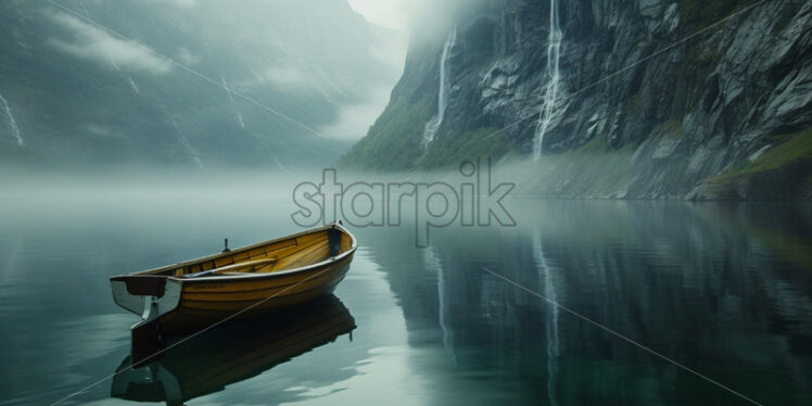 A boat among the fjords - Starpik Stock