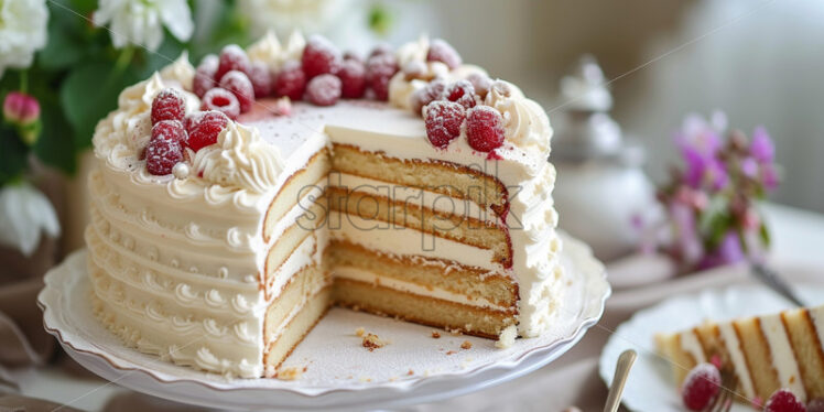 A delicious cake, beautifully decorated - Starpik Stock