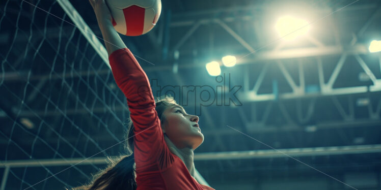 Olimpic volleyball player spikes the ball - Starpik Stock