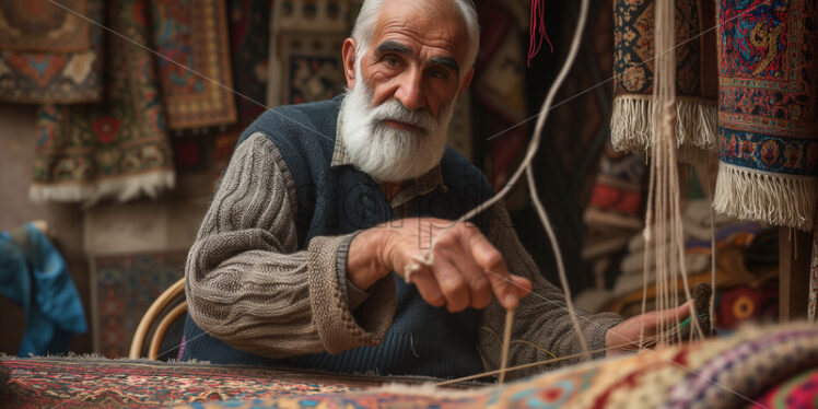 Traditional Iranian Carpet Weaver - Starpik Stock