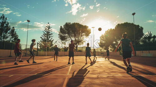 Athletes Uniting for Skill and Teamwork - Starpik Stock