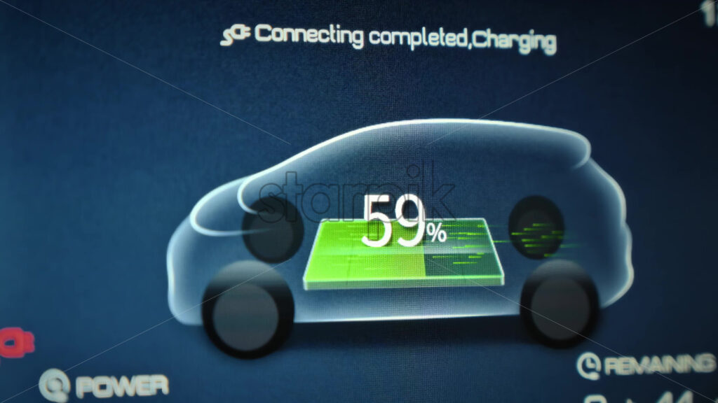 Battery charging status display of an electric BYD car - Starpik Stock