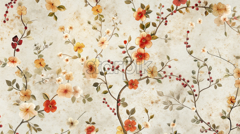 Floral pattern decor broderie - Starpik