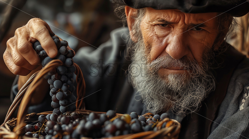 Old man making wine - Starpik