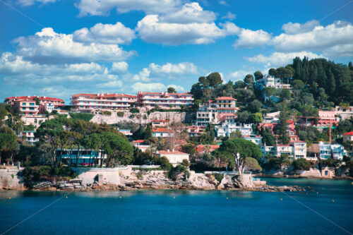 Panorama of town Villefranche-sur-Mer - Starpik Stock
