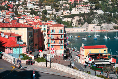 Panorama of town Villefranche-sur-Mer - Starpik Stock
