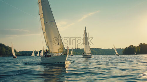 Sailing Spectacle at Sea - Starpik Stock