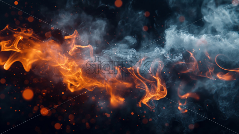 Smoke and fire dark background - Starpik