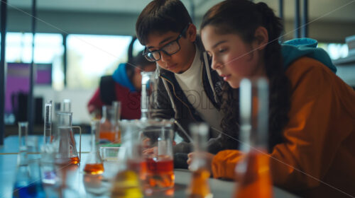 Students Presenting Projects at School Science Fair - Starpik Stock