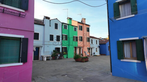 The colourful houses of Burano Island, Venice, Italy - Starpik Stock