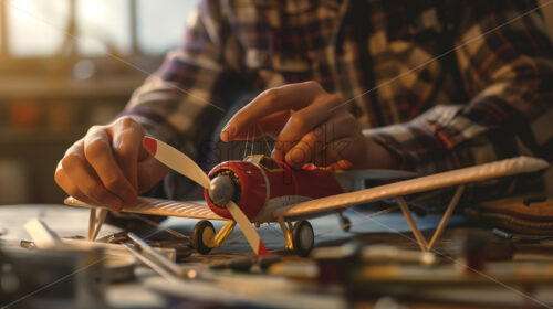 Vintage Plane Model Crafting - Starpik Stock