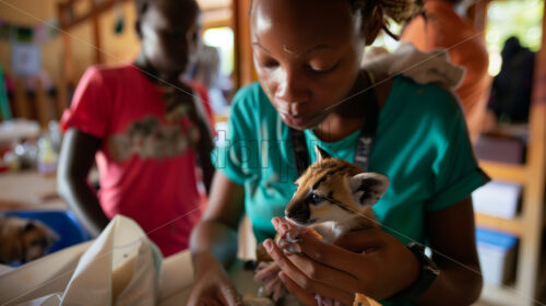 Volunteers Care for Injured Animals - Starpik Stock
