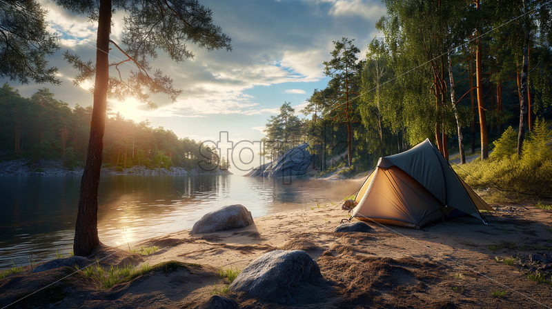 Camping on the beach with tents - Starpik