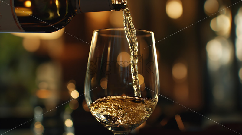 Pouring wine in a glass close up - Starpik