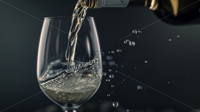 Pouring wine in a glass close up - Starpik