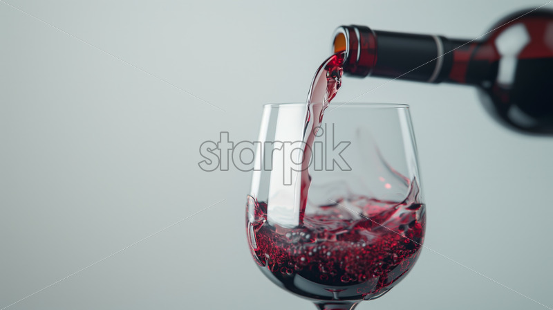 Pouring wine in a glass close up - Starpik