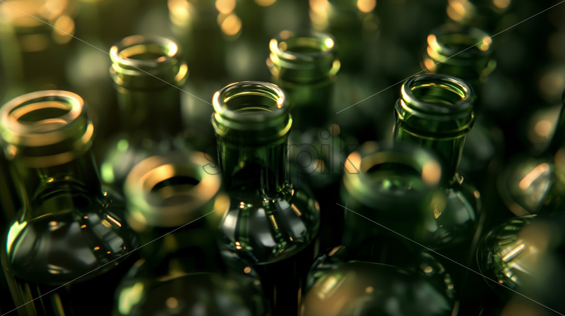 Wine bottles production, bottles on container at the winery - Starpik