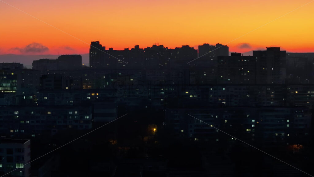 Video Aerial drone view of Chisinau, Moldova at sunset - Starpik Stock