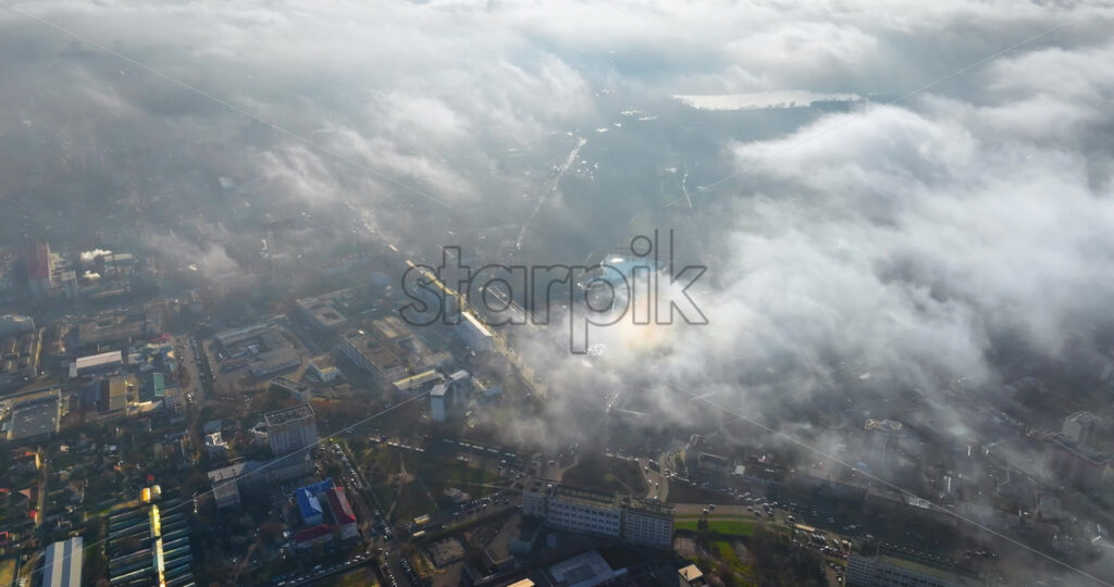 Video Aerial drone view of clouds over Chisinau, Moldova - Starpik