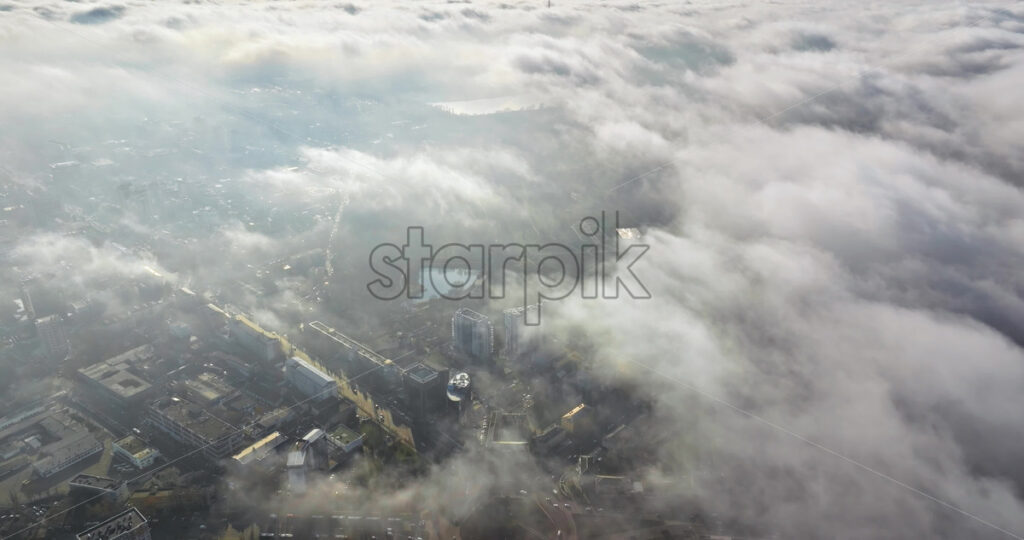 Video Aerial drone view of clouds over Chisinau, Moldova - Starpik