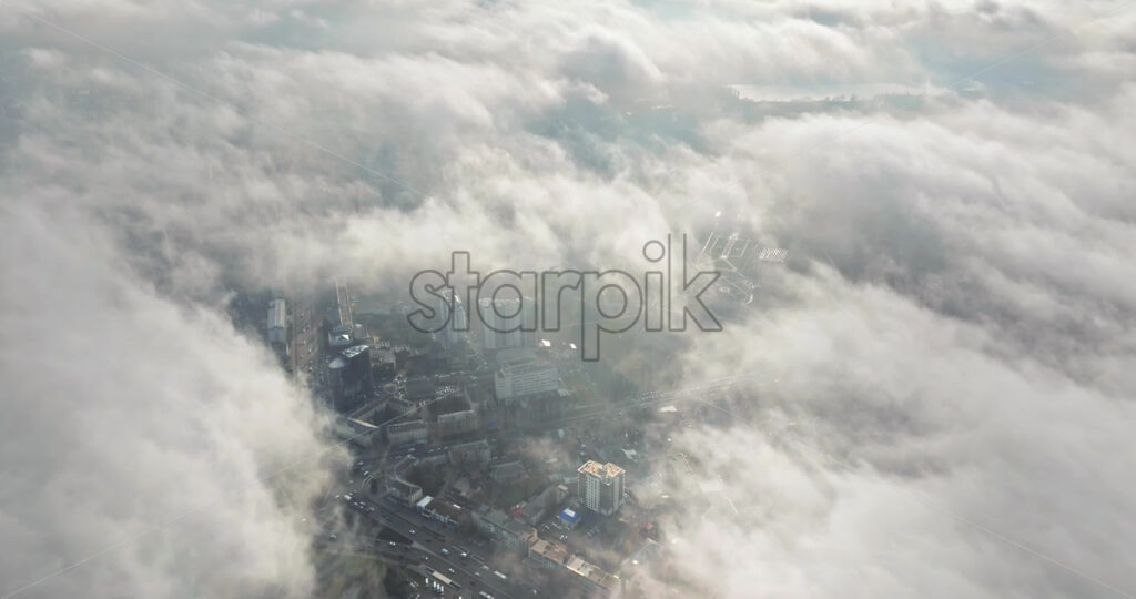 Video Aerial drone view of clouds over Chisinau, Moldova - Starpik