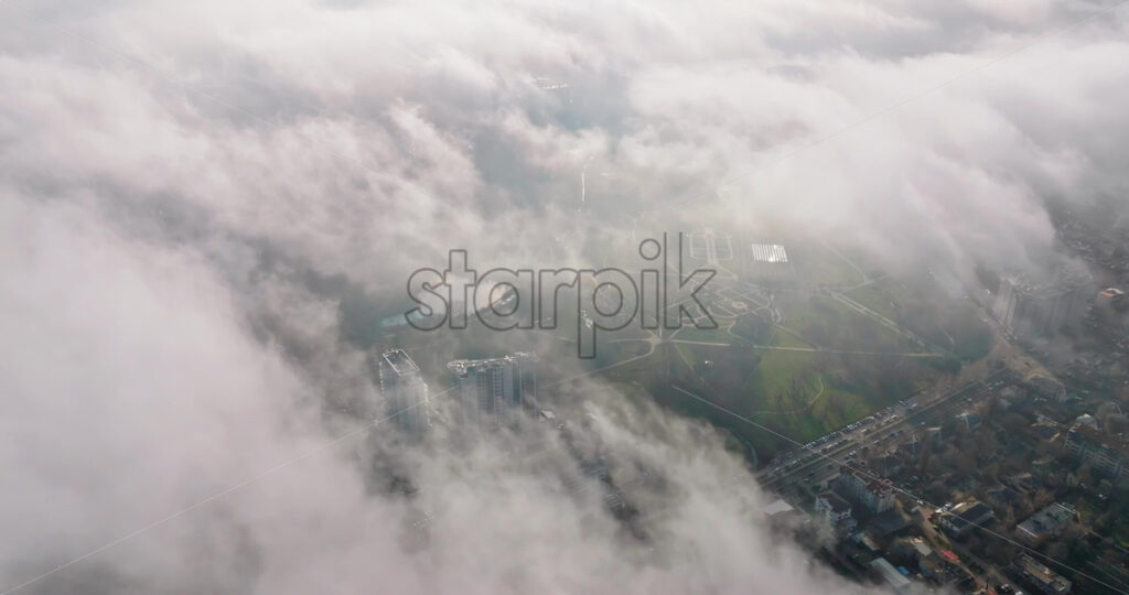 Video Aerial drone view of clouds over Chisinau, Moldova - Starpik