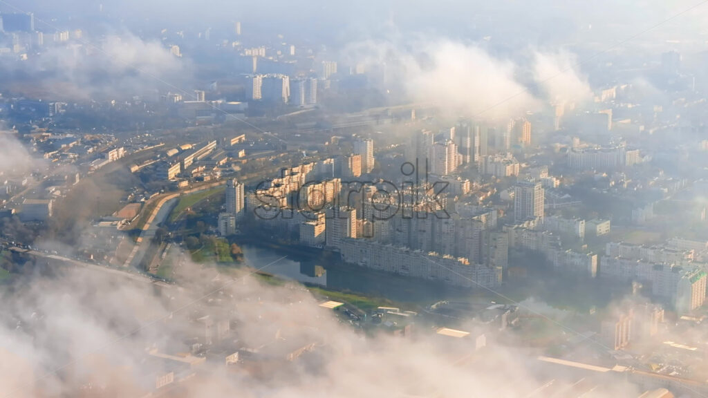 Video Aerial drone view of clouds over Chisinau, Moldova - Starpik