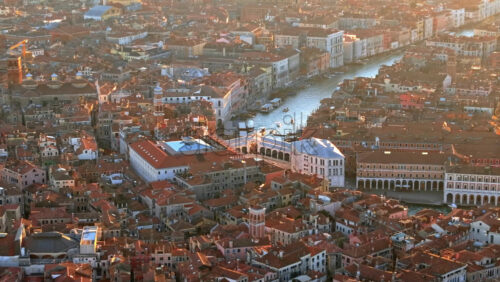 Aerial drone view of the buildings in Venice City, Italy - Starpik Stock