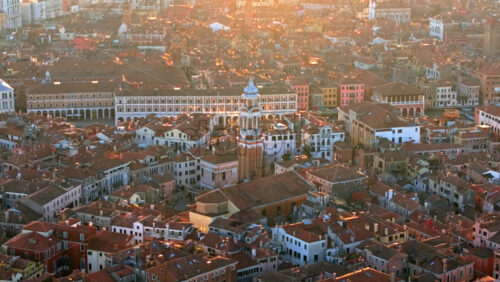 Aerial drone view of the buildings in Venice City, Italy - Starpik Stock