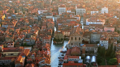 Aerial drone view of the buildings in Venice City, Italy - Starpik Stock
