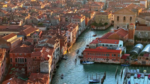Aerial drone view of the buildings in Venice City, Italy - Starpik Stock