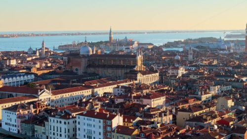 Aerial drone view of the buildings in Venice City, Italy - Starpik Stock