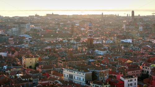 Aerial drone view of the buildings in Venice City, Italy - Starpik Stock