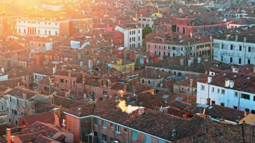 Aerial drone view of the buildings in Venice City, Italy - Starpik Stock