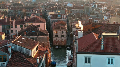 Aerial drone view of the buildings in Venice City, Italy - Starpik Stock