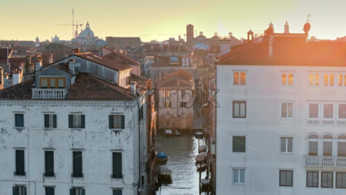 Aerial drone view of the buildings in Venice City, Italy - Starpik Stock