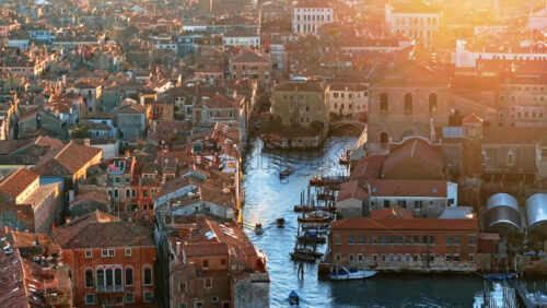 Video – Aerial drone view of the buildings in Venice City, Italy - Starpik Stock