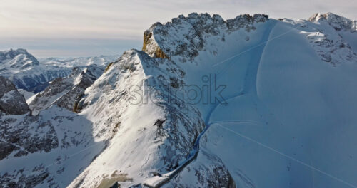 Video Aerial drone view of the Marmolada mountain in the Dolomites, northeastern Italy - Starpik Stock