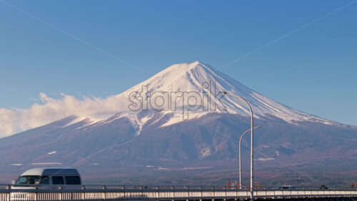 Aerial drone view of the Kawaguchiko-Oha - Starpik Stock