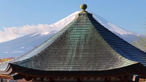 Aerial drone view of the roof of a templ - Starpik Stock